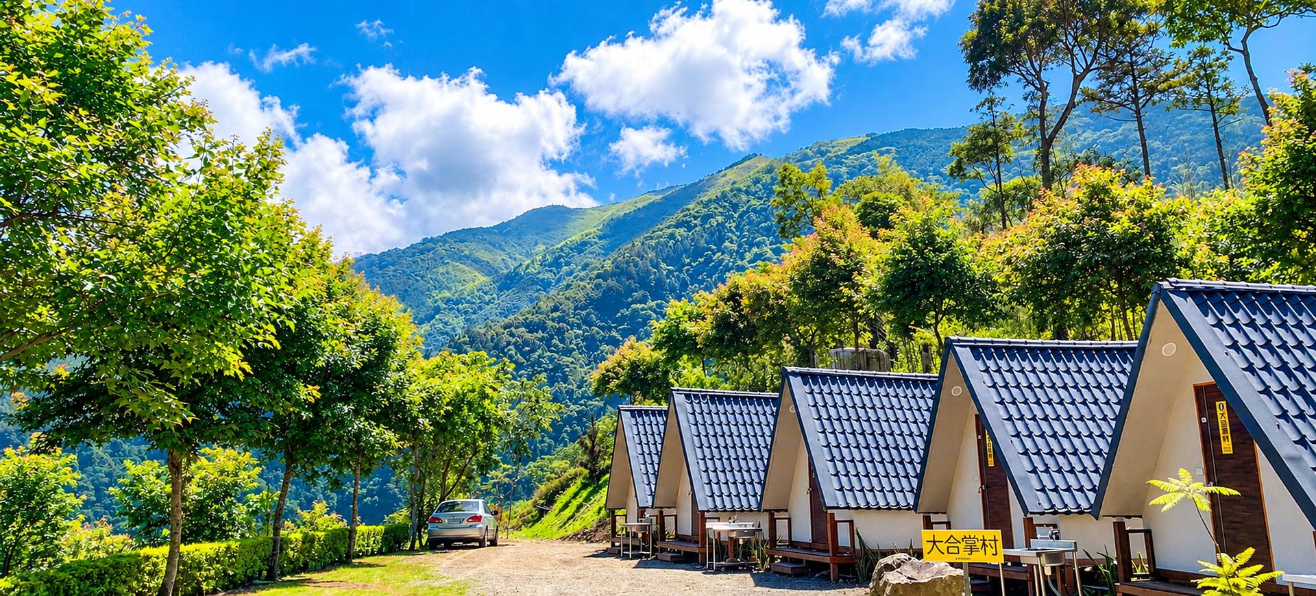 新竹合法露營區-鹿林道大合掌村-藍天木屋群