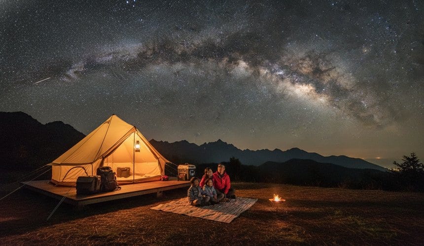 鹿林道夏日露營-星空導覽帳篷夜景